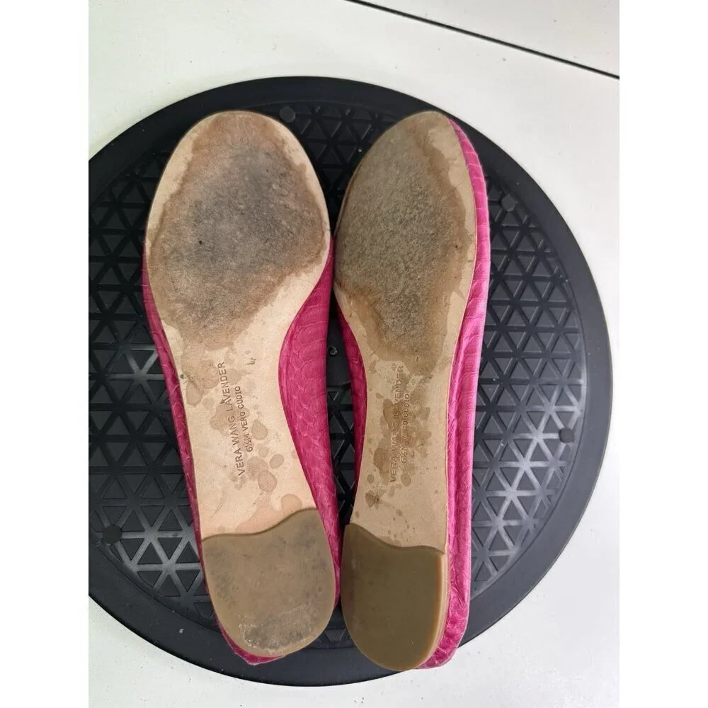 VERA WANG Lavender Label Shimmer Pink Genuine Leather Ballet Flats 6.5 Med
